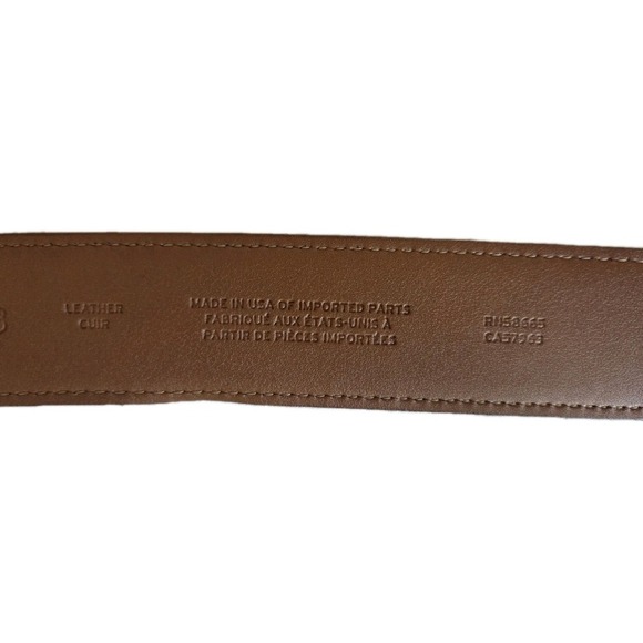 NORDSTROM, MEN'S BROWN LEATHER BELT, SILVER BUCKLE, 38 - Picture 3 of 4